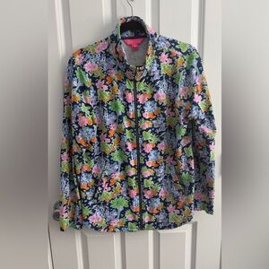 Lilly Pulitzer Disney Leona zip-up jacket Aegean Navy Lilly Loves Disney